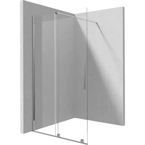 Paravan dus sticla securizata walk-in cu usa glisanta, 120x195 cm, crom lucios, Deante Prizma