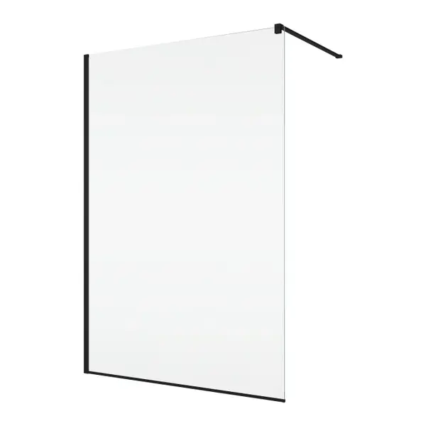 Paravan dus sticla walk-in 120x200 cm cu cadru metalic negru Sanswiss Easy