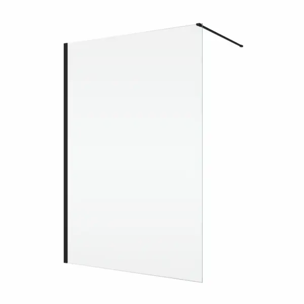 Paravan dus sticla walk-in 90x200 cm, negru, sticla 8 mm, Ronal Easy