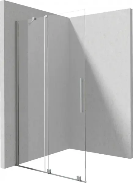 Paravan dus walk-in, otel slefuit, usa glisanta, 140x195 cm, Deante Prizma
