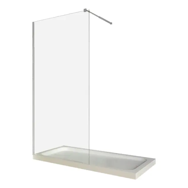 Paravan dus walk in / Perete dus sticla transparenta 6 mm profil crom tija extensibila 120 x 200 cm