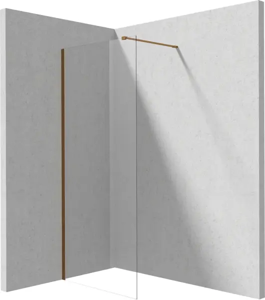 Paravan dus walk-in sticla securizata 80x195 cm, bronz periat, Deante Prizma