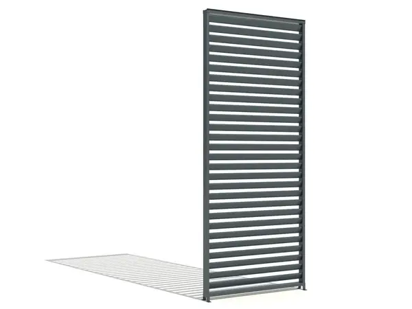 Paravan jaluzele ajustabile pentru pergola Virtuoso, actionare manuala, aluminiu, 2500x1230x2285mm, gri RAL 7016, 23-832