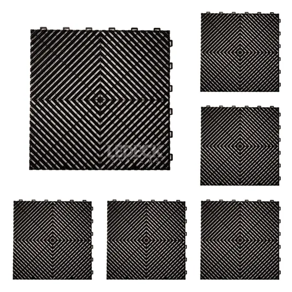 Pardoseala Modulara Plastic PP - Exterior, Garaj Auto, Service, Terasa - Negru (pret pe m²)