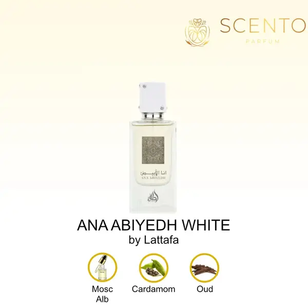 Parfum Ana Abiyedh White, Lattafa, apa de parfum 60 ml, femei - Original Dubai