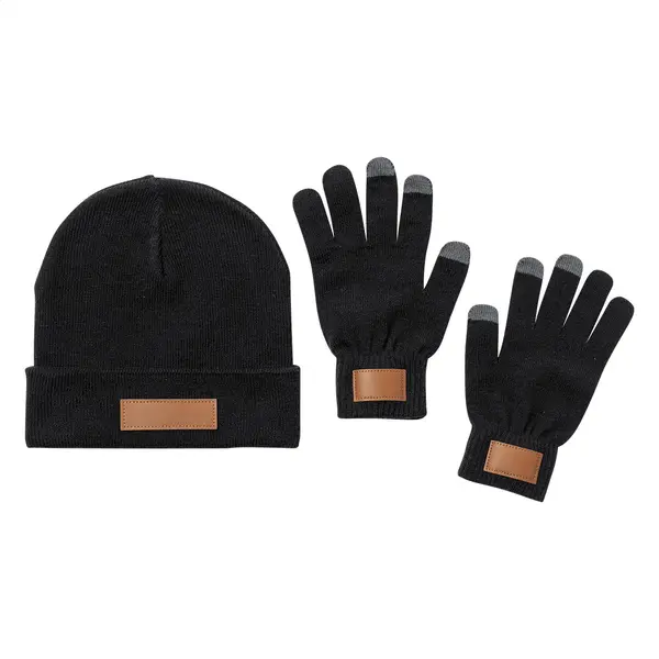 Pashen set căciulă și mănuși - negru