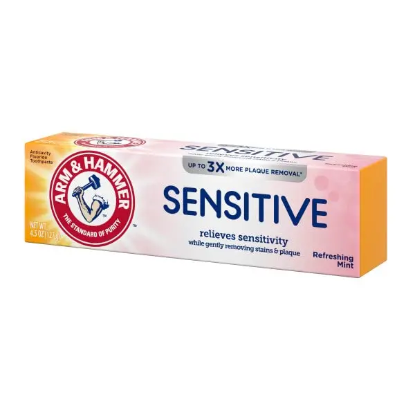 Pasta de Dinti, Arm & Hammer, Sensitive, pentru Reducerea Sensibilitatii si Intarirea Smaltului, cu Fluor, 121gr
