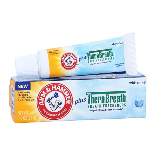 Pastă de dinți, Arm & Hammer, TheraBreath Kids Whitening, Albire, Respirație proaspătă, Aromă Icy Mint, 25 g