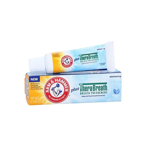 Pastă de dinți, Arm & Hammer, TheraBreath Kids Whitening, Albire, Respirație proaspătă, Aromă Icy Mint, 25 g