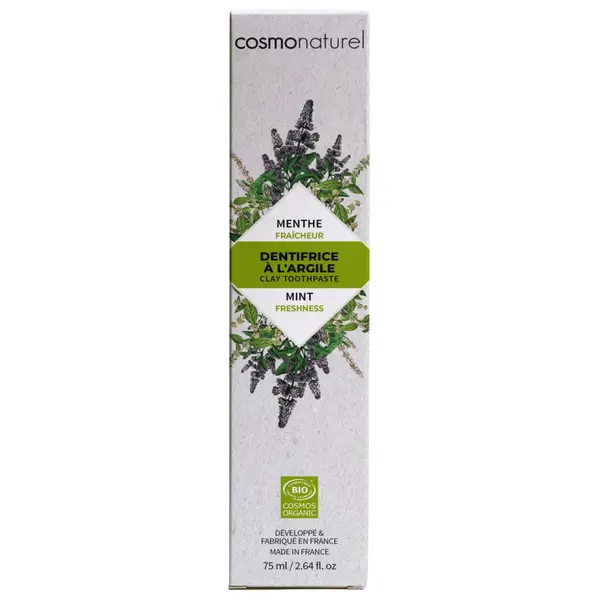 Pasta de dinti bio pentru prospetime cu menta si argila 75 ml