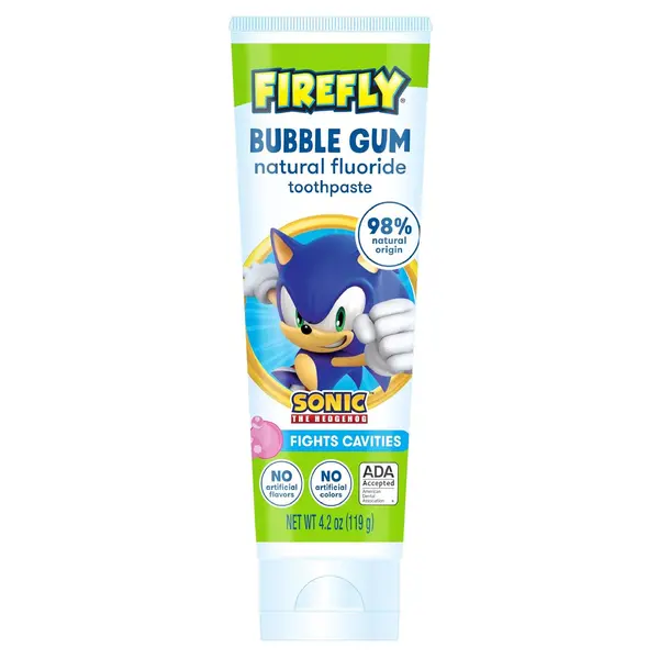Pasta de Dinti Copii 2+ Ani, Firefly, Impotriva Cariilor, Cu Fluor, Aroma Bubble Gum, 119gr