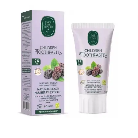 Pasta de dinti cu extract natural din dude negre pentru copii intre 2-6 ani, 60ml, Eyup Sabri Tuncer