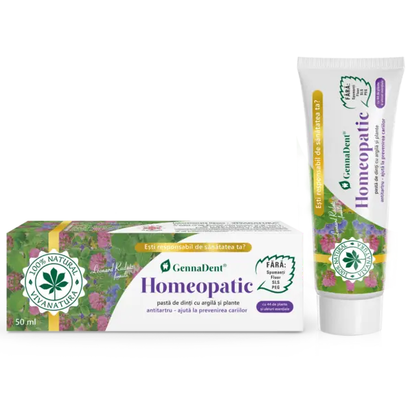 Pasta de dinti GennaDent Homeopatic, 50ml, VivaNatura
