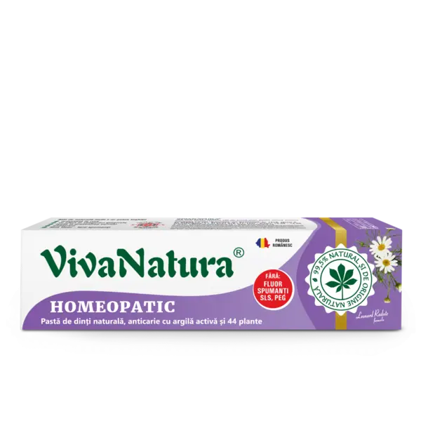 Pasta de dinti GennaDent Homeopatic, 80ml, VivaNatura
