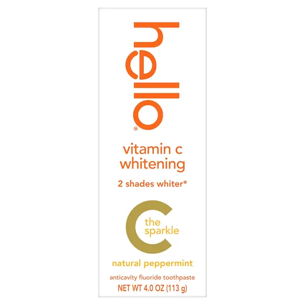 Pasta de Dinti, Hello, Vitamin C Whitening, Indeparteaza Petele de pe Suprafata Dintilor, cu Fluor, 113gr