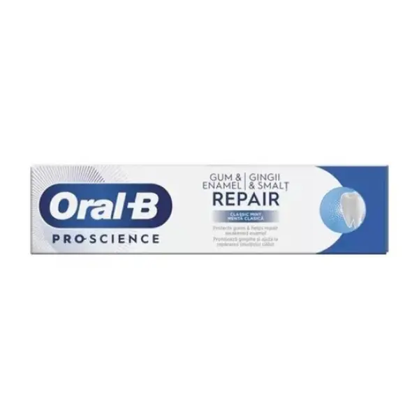 Pasta de Dinti, Oral-B, Pro-Science, Gum&Enamel Repair, Intareste Smaltul si Gingiile, cu Fluor, Aroma Menta, 75ml