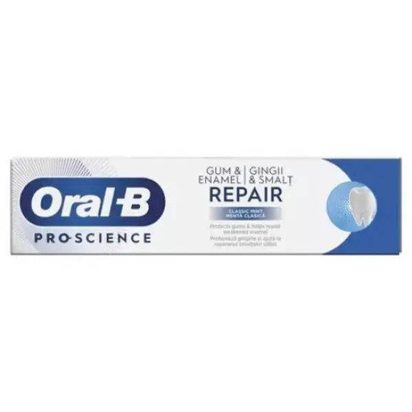 Pasta de Dinti, Oral-B, Pro-Science, Gum&Enamel Repair, Intareste Smaltul si Gingiile, cu Fluor, Aroma Menta, 75ml