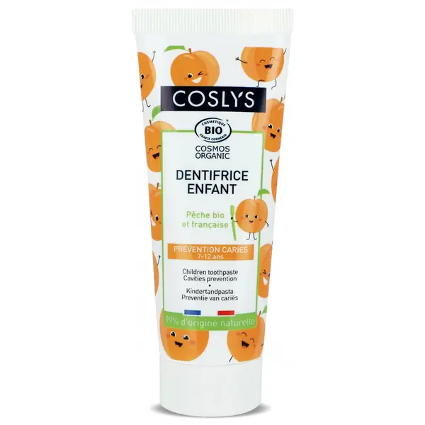 Pasta de Dinti pentru Copii pentru Prevenirea Cariilor (7-12 ani) cu Piersici Bio 50ml