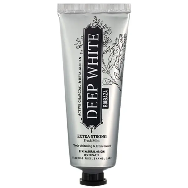 Pasta de dinti remineralizanta pentru albire cu pudra de albire si calciu mineral, 75ml, Biobaza