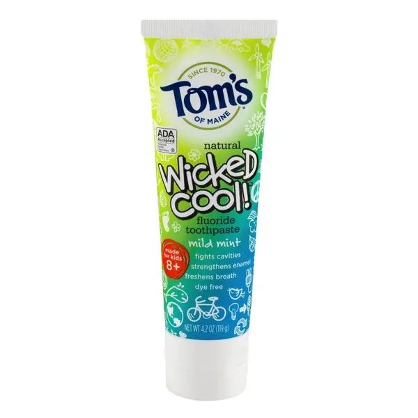 Pasta de Dinti, Tom's of Maine, Wicked Cool, Aroma Menta, Cu Fluor, Copii 8+ ani, 119gr