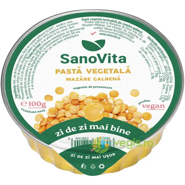 Pasta Vegetala din Mazare Galbena 100g