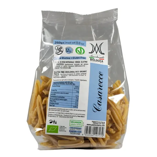 Paste casarecce din orez integral bio 250g Marchesato