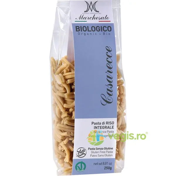Paste Casarecce din Orez Integral fara Gluten Ecologice/Bio 250g