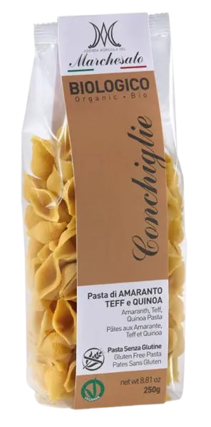 Paste Conchiglie din amarant, teff si quinoa fara gluten Bio, 250g, Marchesato