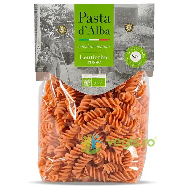 Paste Fusilli din Linte Rosie fara Gluten Ecologice/Bio 250g