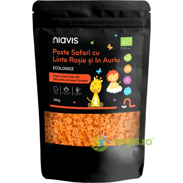 Paste Safari cu Linte Rosie si In Auriu fara Gluten Ecologice/Bio 250g