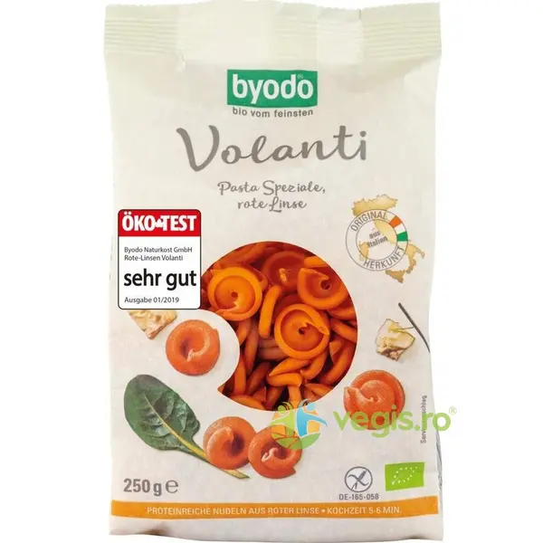 Paste Volanti din Linte Rosie Fara Gluten Ecologice/Bio 250g