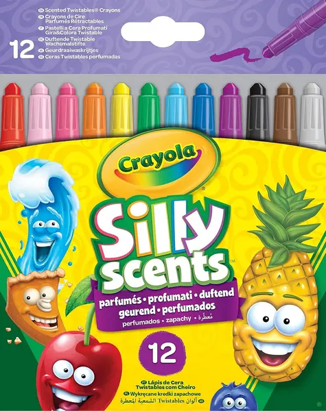 Pasteluri aromate Crayola Silly Scents - 12 culori