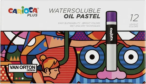 Pasteluri pe baza de ulei Carioca Plus - Van Orton, 12 culori