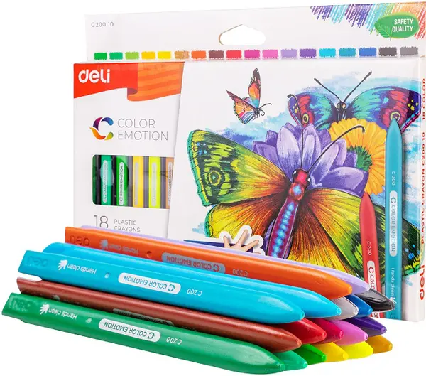 Pasteluri plastic Deli Color Emotion - EC20010, 18 culori