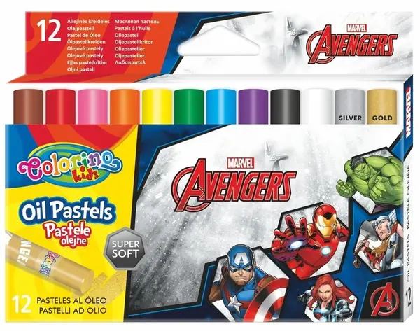 Pasteluri uleioase Colorino - Marvel Avengers, 12 culori