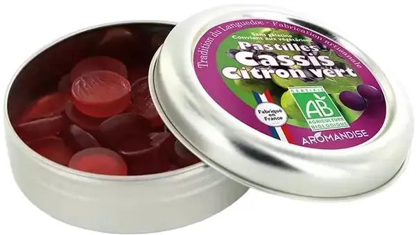 Pastile cu coacăze negre și lime, 45 g, Aromandise