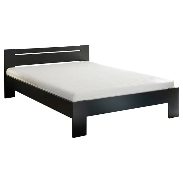 Pat, 140/200 cm, negru