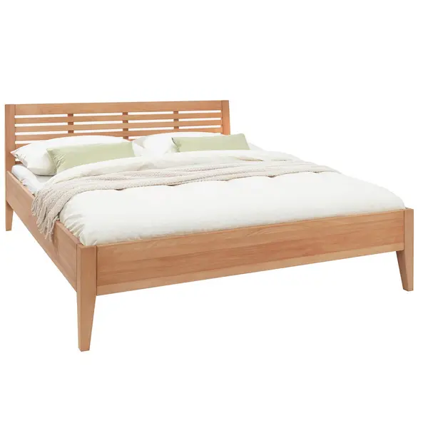 Pat, 160/200 cm, culoare lemn fag