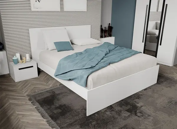 Pat Alb 180x200 Fara sertare