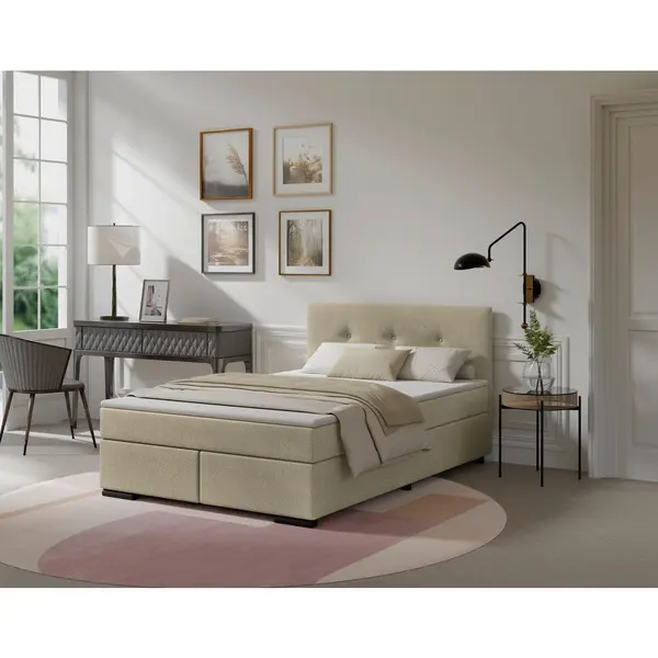 Pat Boxspring, 140/220 cm, bej