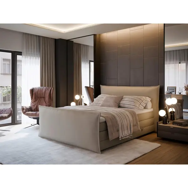 Pat Boxspring, 160/200 cm, bej