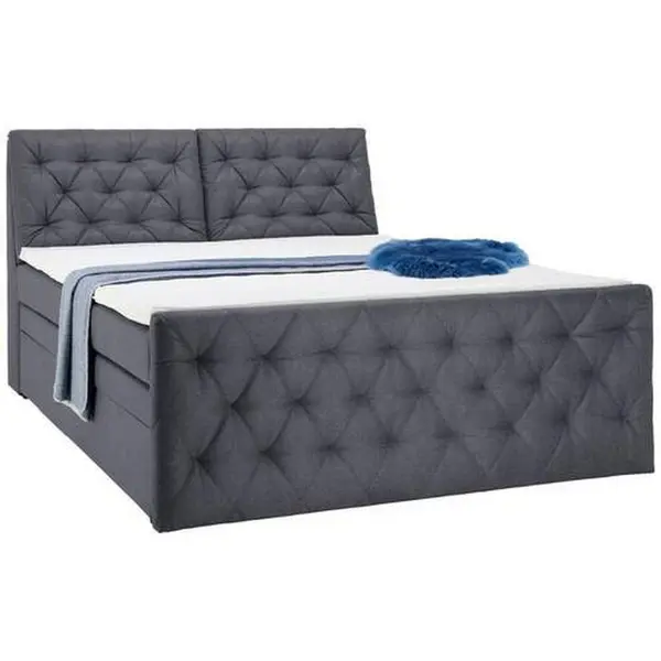 Pat Boxspring, 160/200 cm, gri închis