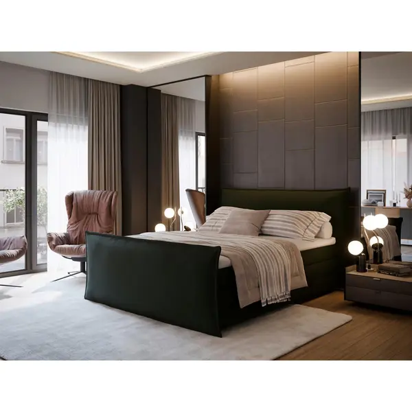 Pat Boxspring, 160/200 cm, verde
