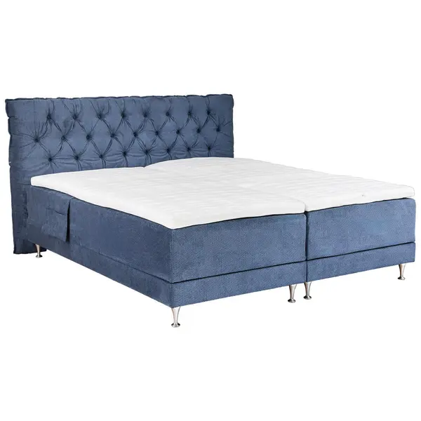 Pat Boxspring, 180/200 cm, albastru