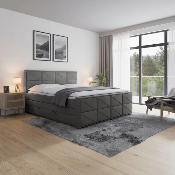 Pat Boxspring, 180/200 cm, antracit