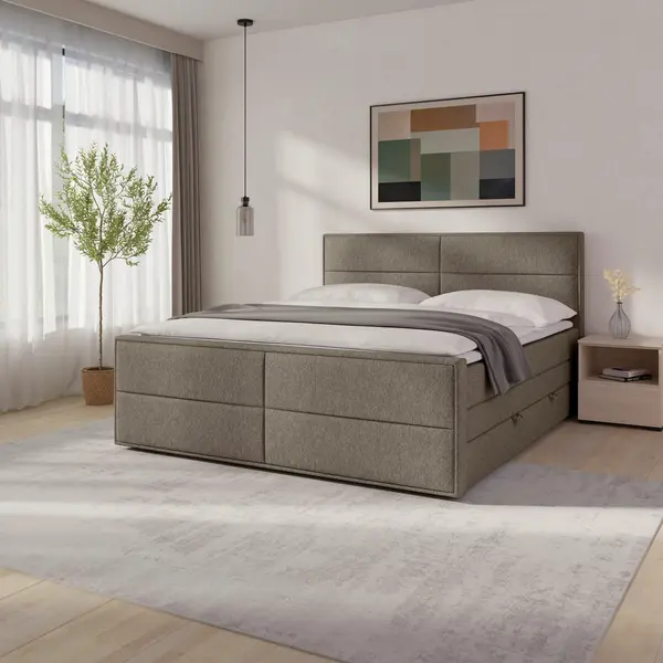 Pat Boxspring, 180/200 cm, bej