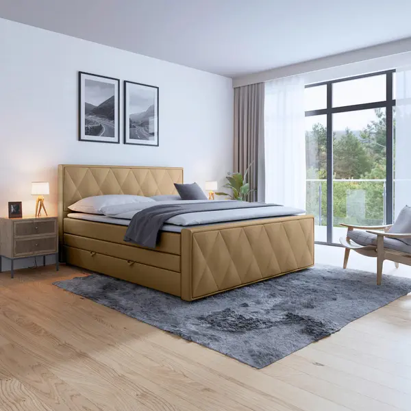 Pat Boxspring, 180/200 cm, bej