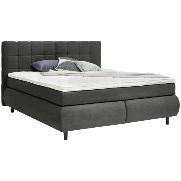 Pat Boxspring, 180/200 cm, gri închis