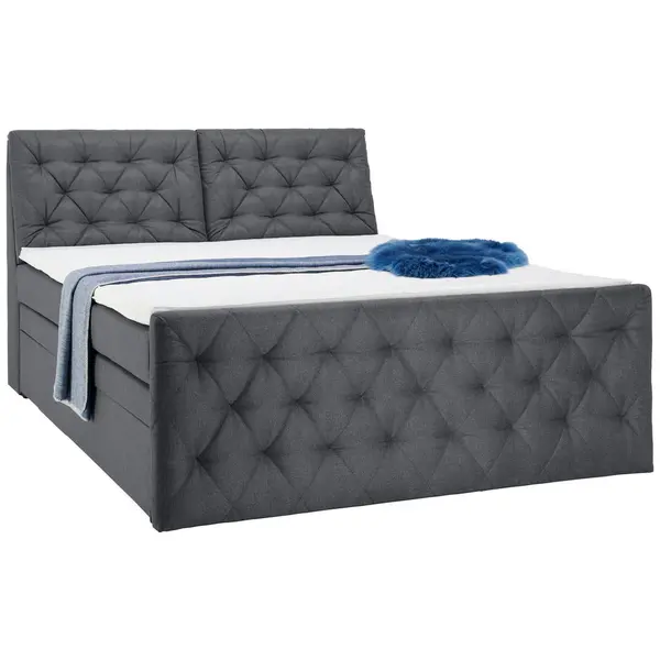Pat Boxspring, 180/200 cm, gri închis