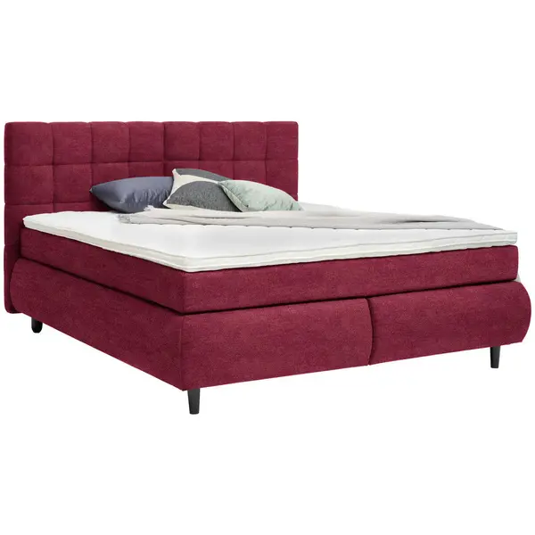 Pat Boxspring, 180/200 cm, roșu burgund